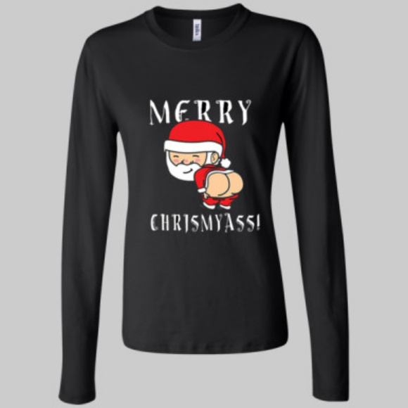Bella Canvas Merry ChrisMyAss Funny T-Shirt - Picture 1 of 2